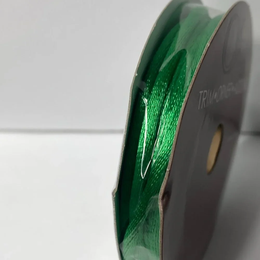 Green Rat Tail Cord Trim Ribbon 12 Rolls Offray Crafts Scrapbook Gift Wrap 1/8